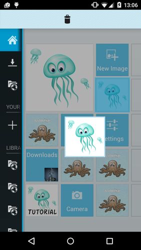 Screenshots of AndWobble program for Android phone or tablet.