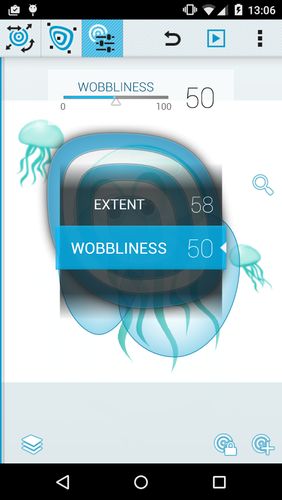 Screenshots des Programms AndWobble für Android-Smartphones oder Tablets.