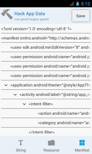 Screenshots des Programms Apk editor pro für Android-Smartphones oder Tablets.
