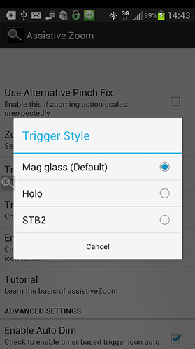Aplicativo Assistive zoom para Android, baixar grátis programas para celulares e tablets.