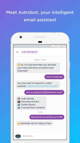 Die App Astro: AI Meets Email für Android, Laden Sie kostenlos Programme für Smartphones und Tablets herunter.