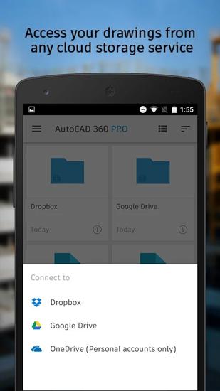 Screenshots des Programms AutoCad 360 für Android-Smartphones oder Tablets.
