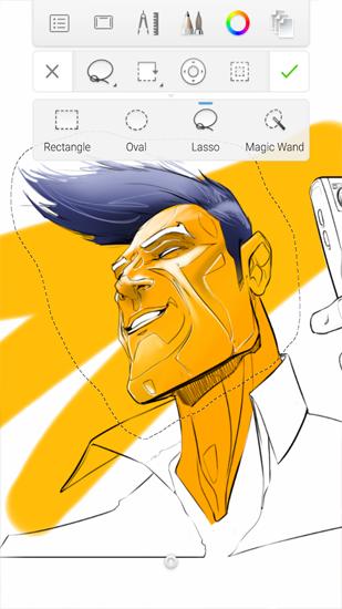 Capturas de pantalla del programa Autodesk: SketchBook para teléfono o tableta Android.