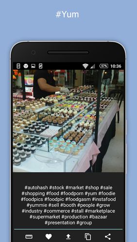 Screenshots des Programms AutoHash für Android-Smartphones oder Tablets.