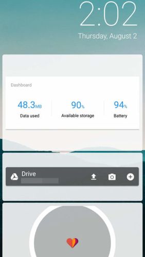 Capturas de pantalla del programa Ava lockscreen para teléfono o tableta Android.