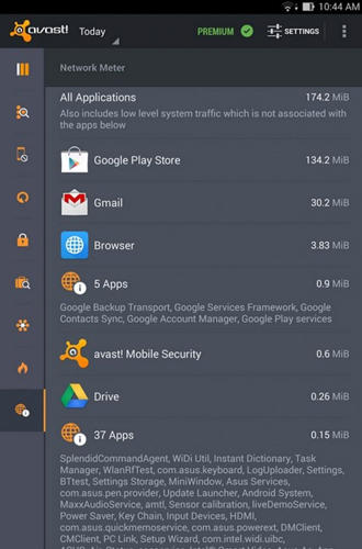 Les captures d'écran du programme Avast: Mobile security pour le portable ou la tablette Android.