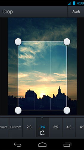 Les captures d'écran du programme Glitch pour le portable ou la tablette Android.