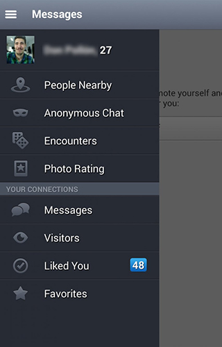 Screenshots of Badoo program for Android phone or tablet.