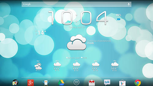 Les captures d'écran du programme Beautiful widgets pour le portable ou la tablette Android.