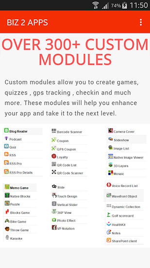 アンドロイド用のアプリBizz 2 Apps 。タブレットや携帯電話用のプログラムを無料でダウンロード。