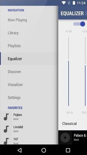 的Android手机或平板电脑BlackPlayer music player程序截图。