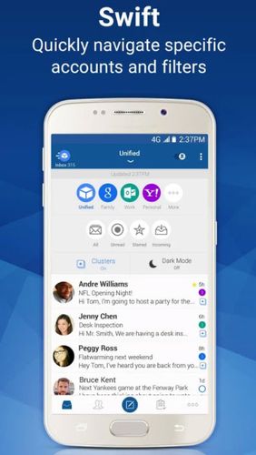 Télécharger gratuitement Blue mail: Email pour Android. Programmes sur les portables et les tablettes.
