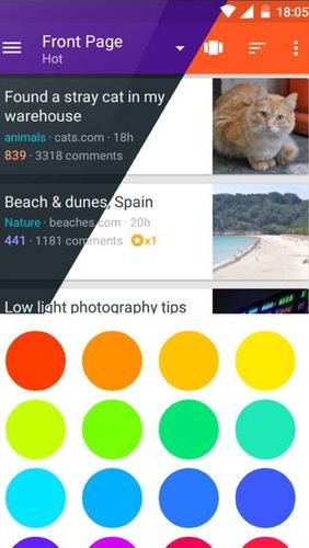 Screenshots des Programms Boost for reddit für Android-Smartphones oder Tablets.