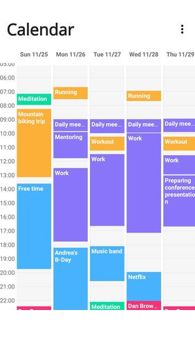 Capturas de tela do programa Boosted - Productivity & Time tracker em celular ou tablete Android.