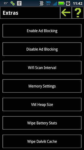 Screenshots des Programms Super SU für Android-Smartphones oder Tablets.
