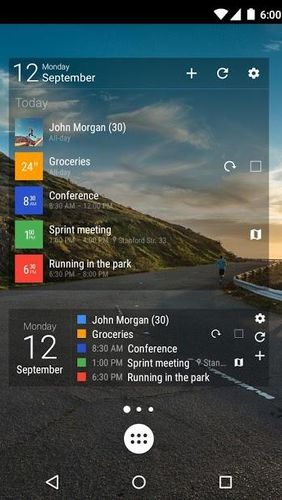 Capturas de pantalla del programa Business calendar 2 para teléfono o tableta Android.
