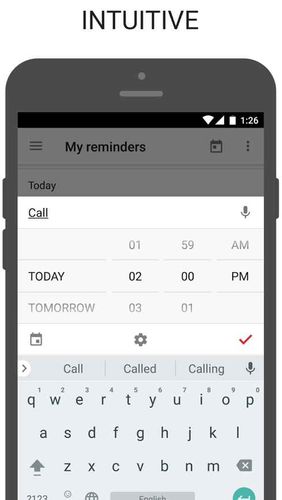 Capturas de pantalla del programa BZ Reminder para teléfono o tableta Android.