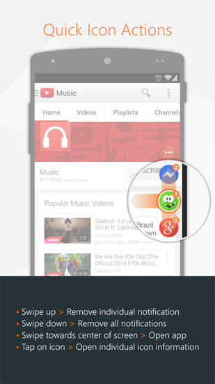 Screenshots des Programms OneToucher für Android-Smartphones oder Tablets.