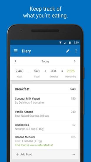 Baixar grátis Calorie Counter para Android. Programas para celulares e tablets.