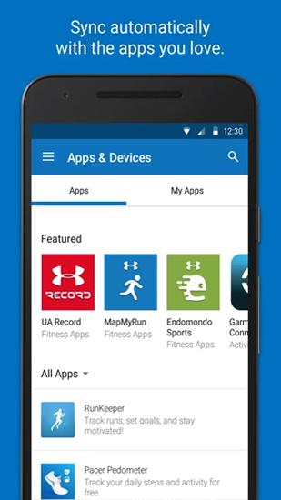 Screenshots des Programms Google fit für Android-Smartphones oder Tablets.