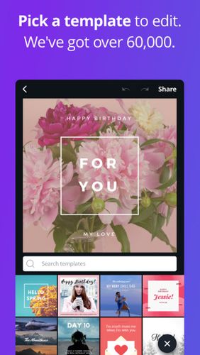 Screenshots of Canva - Free photo editor program for Android phone or tablet.