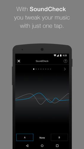 Screenshots des Programms Maven music player: 3D sound für Android-Smartphones oder Tablets.