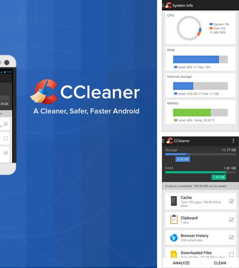 Además del programa Sms scheduler para Android, podrá descargar CCleaner para teléfono o tableta Android.