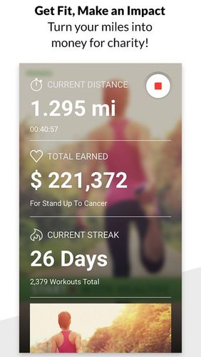 Descargar gratis Charity Miles: Walking & running distance tracker para Android. Programas para teléfonos y tabletas.