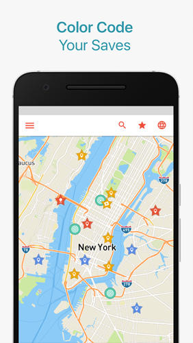 Capturas de tela do programa City Maps 2Go em celular ou tablete Android.