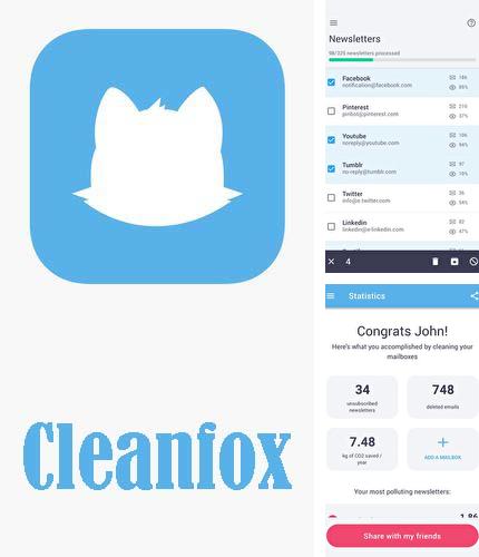 Крім програми NumBuster для Андроїд, можна безкоштовно скачати Cleanfox - Clean your inbox на Андроїд телефон або планшет.