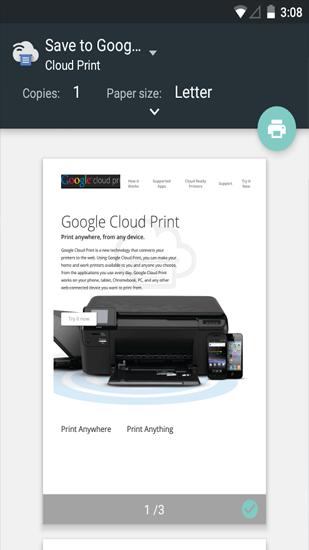 Cloud Print を無料でアンドロイドにダウンロード。携帯電話やタブレット用のプログラム。