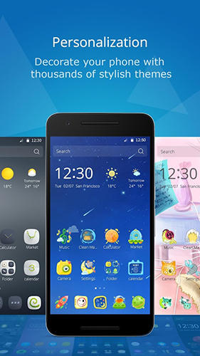 Screenshots des Programms Wave: Launcher für Android-Smartphones oder Tablets.