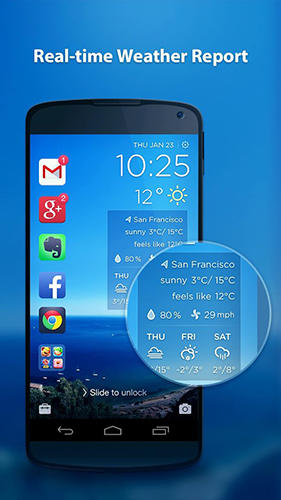 Capturas de tela do programa CM locker em celular ou tablete Android.