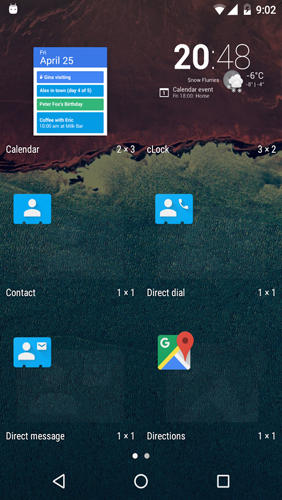 Capturas de pantalla del programa Cold Launcher para teléfono o tableta Android.