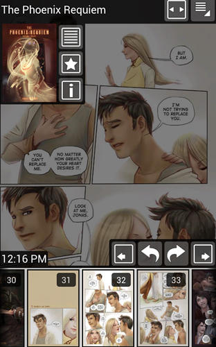 Screenshots of Comic rack program for Android phone or tablet.
