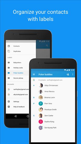 Contacts app for Android, download programs for phones and tablets for free.