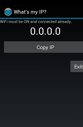 Screenshots of Copy IP program for Android phone or tablet.