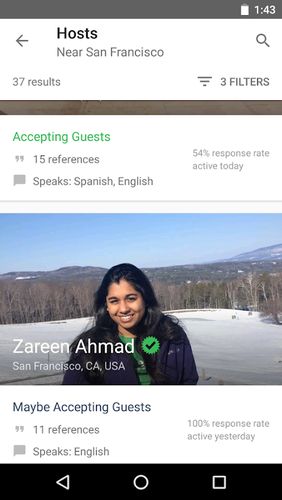 Descargar gratis Couchsurfing travel app para Android. Programas para teléfonos y tabletas.