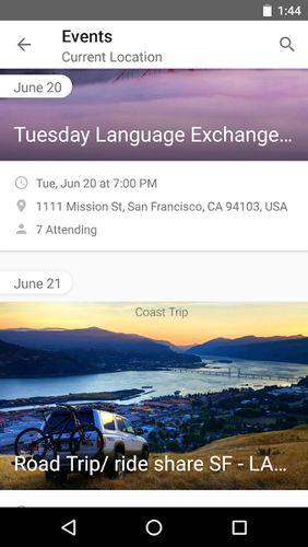 Додаток Couchsurfing travel app для Андроїд, скачати безкоштовно програми для планшетів і телефонів.