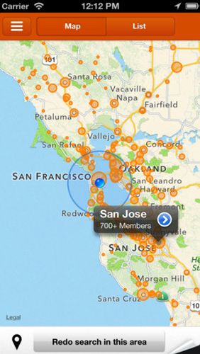 Capturas de tela do programa Couchsurfing travel app em celular ou tablete Android.