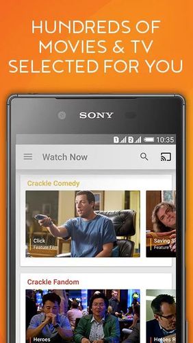 Screenshots des Programms Crackle - Free TV & Movies für Android-Smartphones oder Tablets.