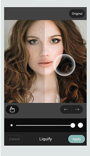 Les captures d'écran du programme Cymera pour le portable ou la tablette Android.