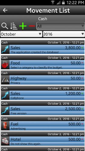 Screenshots des Programms 1Money - Expense tracker, money manager, budget für Android-Smartphones oder Tablets.