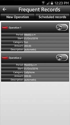 Screenshots of QIWI card program for Android phone or tablet.