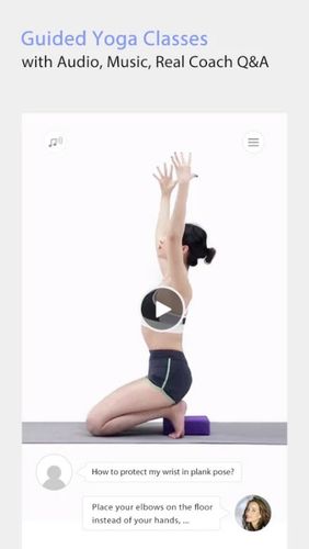Les captures d'écran du programme Daily yoga pour le portable ou la tablette Android.