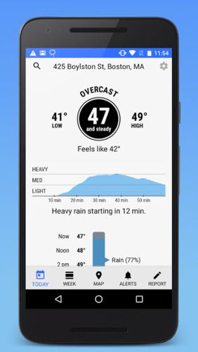 Télécharger gratuitement Dark Sky - Hyperlocal Weather pour Android. Programmes sur les portables et les tablettes.