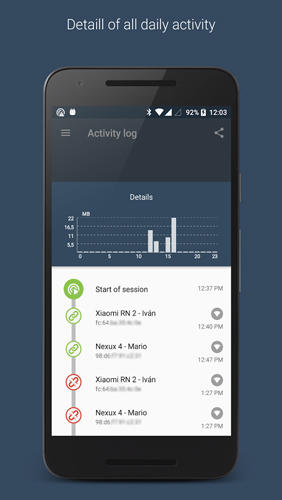Screenshots des Programms Data Sharing: Tethering für Android-Smartphones oder Tablets.