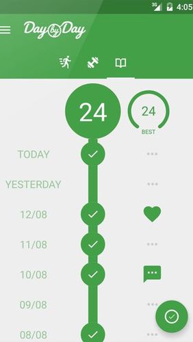 Screenshots of Day by Day: Habit tracker program for Android phone or tablet.