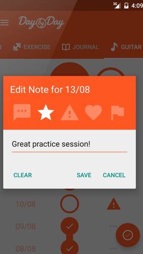 Screenshots of Day by Day: Habit tracker program for Android phone or tablet.