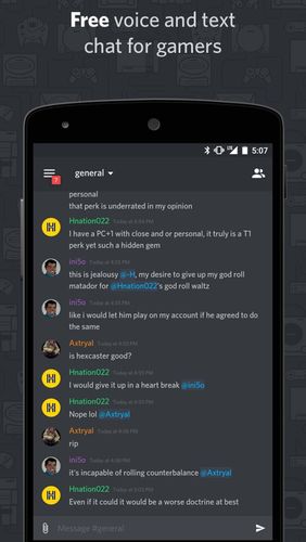 Télécharger gratuitement Discord - Chat for gamers pour Android. Programmes sur les portables et les tablettes.